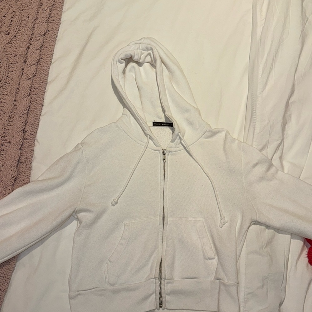 Brandy Melville white zip up